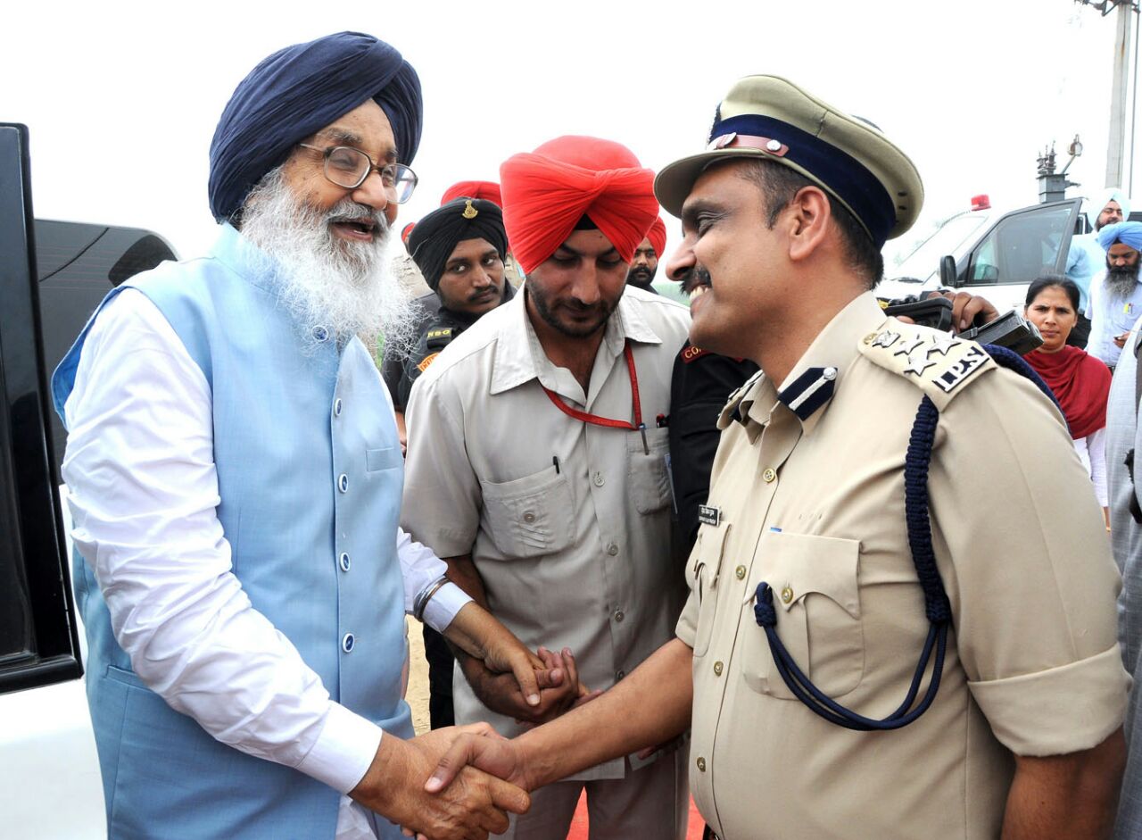 With Chief Minister Punjab after joining as DIG, Border Range, Amritsar on 08 August 2015