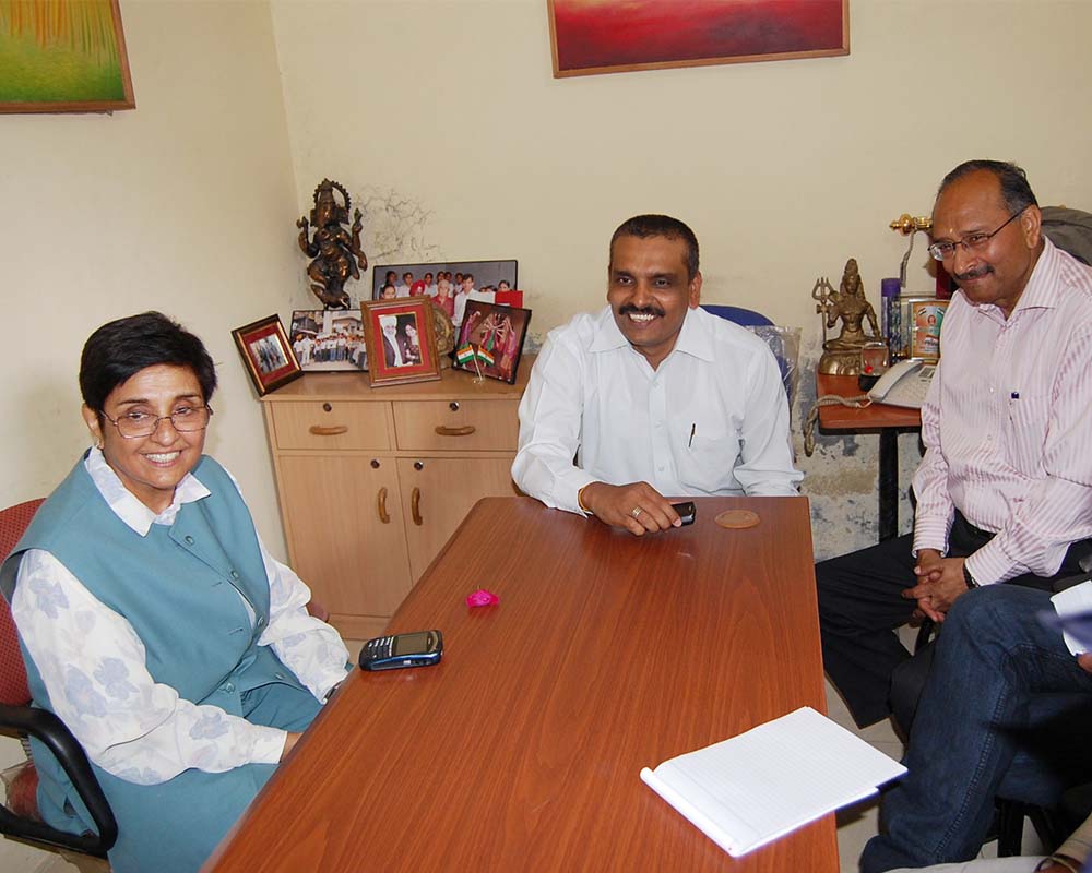 With Dr. Kiran bedi at Citizen Forum School in Maqboolpura, Amritsar